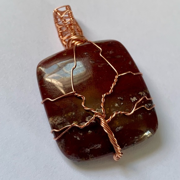 Red Jasper Tree of Life Pendant (Handcrafted, NWT) - Picture 3 of 4
